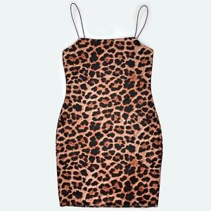 Topshop Leopard Bodycon Mini Dress